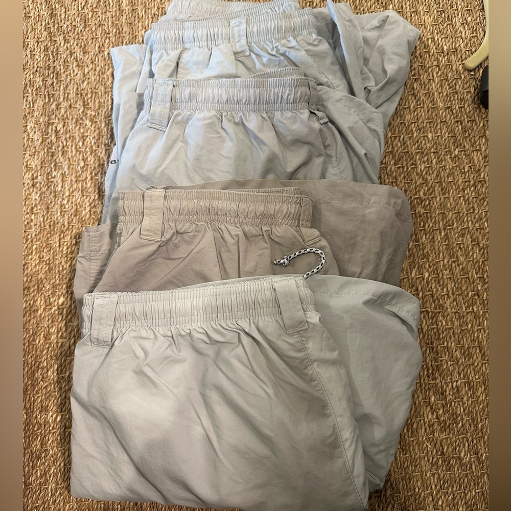 4 pairs of Columbia PFG Omnishade Shorts- all grey all size small